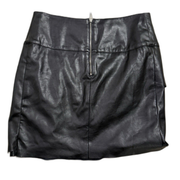 The Kooples Women's Black Ruffled High Faux Leather Mini Short Skirt Size 1 - Picture 8 of 11